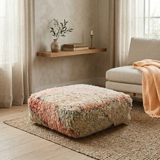 Handmade moroccan wool pouf - moroccan,