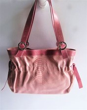 ROBERTA GANDOLFI Italy Gorgeous Pink Snakeskin Embossed Leather Shoulder Bag EUC