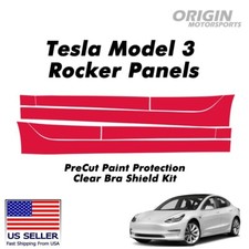 PreCut Rocker Panels Paint Protection Clear Bra Guard Kit PPF For Tesla Model 3