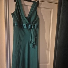 Debenhams Green Dress Lined Size 18 Party  Christmas Evening 