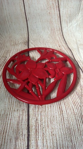 Cast iron trivet ornate floral - iron,