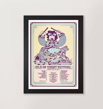 Isle of Wight Festival 1970 Framed Reproduction Poster Print Wall Art Hendrix