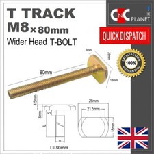T bolt M8 x 80mm T Slot Slider