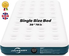 Single Inflatable Air bed Raised Camping Air Mattress Flocked Surface Carry Bag