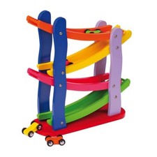 New Wooden Toys Click Clack Racetrack, Car Run, Marble Run, Track Run