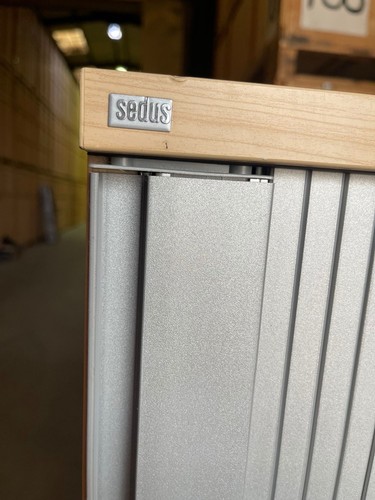 Wooden tambour cupboard with - wooden,