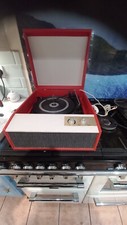 Vintage BSR  Record Player in RED  BSR Deck. SPARES or REPAIR