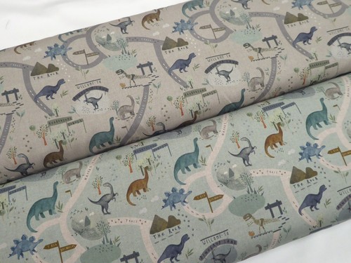 Dinosaur land cotton linen - dinosaur,