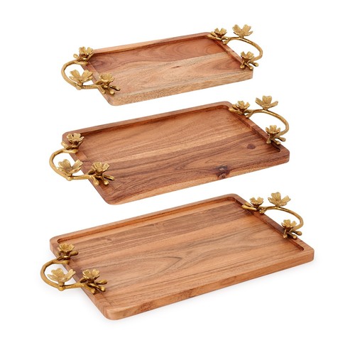 Rectangle wooden tray with - wooden,