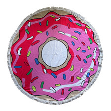 Vintage Doughnut Print Towel Throw Blanket