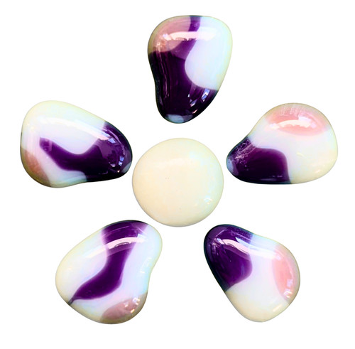 Handmade fused glass cabochons - fused,
