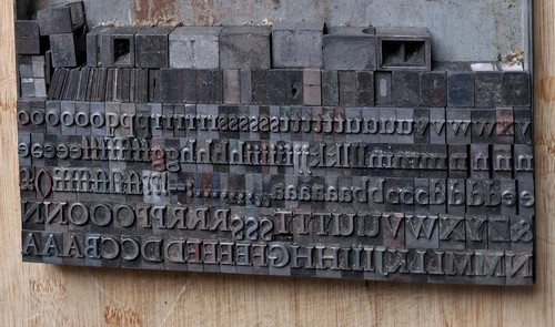 Metal printers type alphabet - printers,
