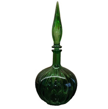 Green Glass Genie Bottle Vase