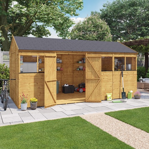 Garden shed reverse apex - apex, roof