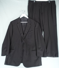 Armani Collezioni Suit Set Men 60R Black Blazer Trouser Wool Blend Smart Giorgio