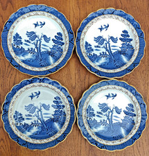 Booths "Real Old Willow" Blue & White, Gold Trim Side Plates (8.5") x 4 - A8025