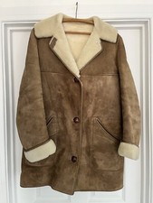 Rare Vintage 1970s Men’s Brown Nurseys Handmade Sheepskin Coat Size 38, Medium