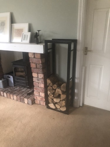 Log stand 115x40x25cm black - 115x40x25cm,