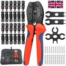 Solar Crimp Tool 10 Pair Connector Spanner PV Crimper Wire Stripper Crimping Kit
