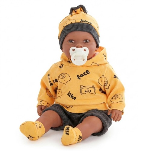 Baby black doll boy yellow - baby,