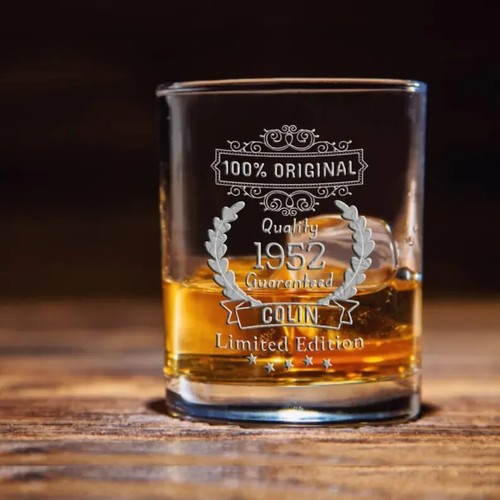 Custom engraved whisky glass - engraved,