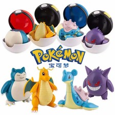 Kids Pokemon Figures Pikachu Charizard Gengar Snorlax Dragonite Toy Gift Set