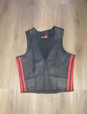 Black leather waistcoat with