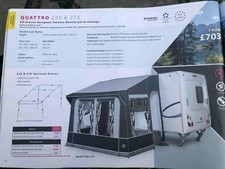 Dorema Quattro 225 All season Porch Awning Charcoal/Grey with Aluminium Frame