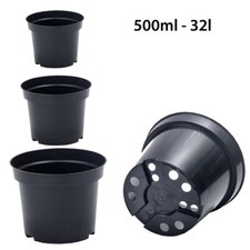 Black Plastic Plant Pot Flower