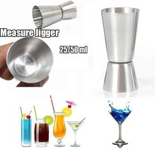 25ml/50ml Measure Cup Jigger Single Double Shot Short Drink Spirit Cocktail Cup