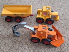 Matchbox Kingsize Muir-Hill Tractor Excavators No6 & No5 + Dump Trailer