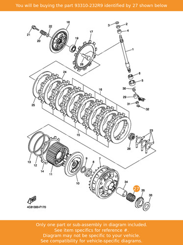 Yamaha bearing 93310 - yamaha, 93310-232r9