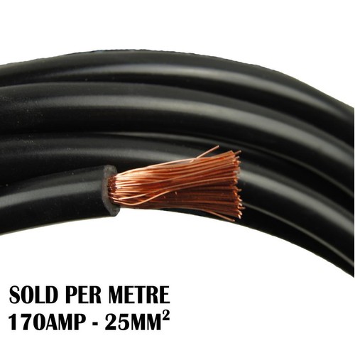 Black battery cable - 1m,