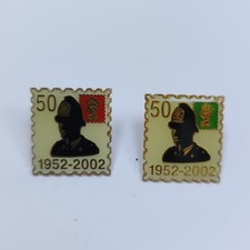 2 Enamel Badges Policeman