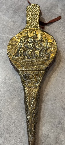 Vintage brass and - wood, bellows