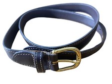 Jaguar Men’s Brown Genuine English Saddle Hide Belt Solid Brass Buckle