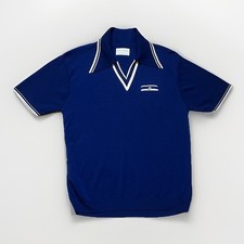 Vintage 70s Nylon Knit Polo Shirt Fairmont Ban-Lon Butterfly Collar Mens L