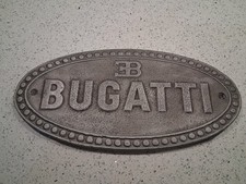 Bugatti Cast Aluminium Sign Black Graphite Plaque Logo Garage Mancave