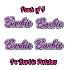 4 X Pink Barbie Logo Iron On