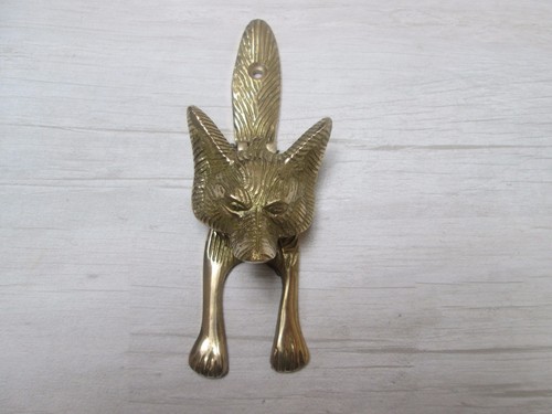 Solid brass fox head door - solid,
