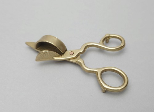 Vintage brass candle snuffer - ,