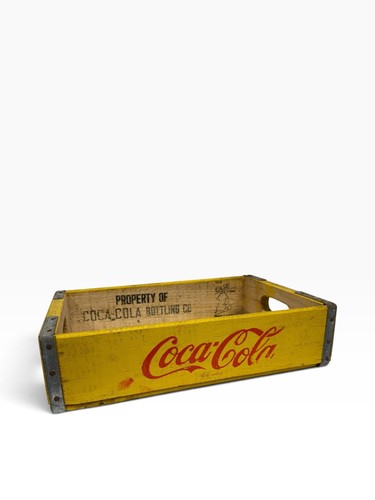 Vintage crate coca cola - crate, yellow