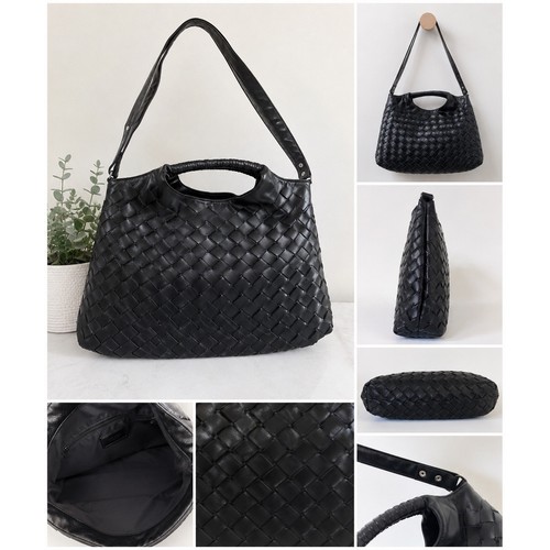 Linea donna black woven hobo - black,