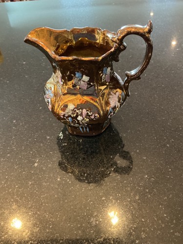 Victorian copper lustre jug - copper,