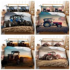 Tractor Duvet Quilt Cover Set Farm Harvest Bedding Set Single Double King Size