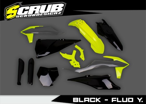 Plastics kit black fluo ktm - kit, y.