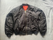 Alpha Industries Reversible MA-1  USAF Flight Bomber Jacket Black/Orange Size XL