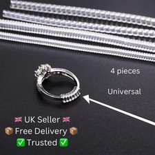 Universal 4Pcs Ring Size Adjuster Transparent Spiral Cord Resizer Reducer Length
