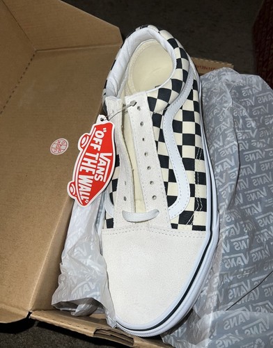Vans white checkerboard mens - vans,