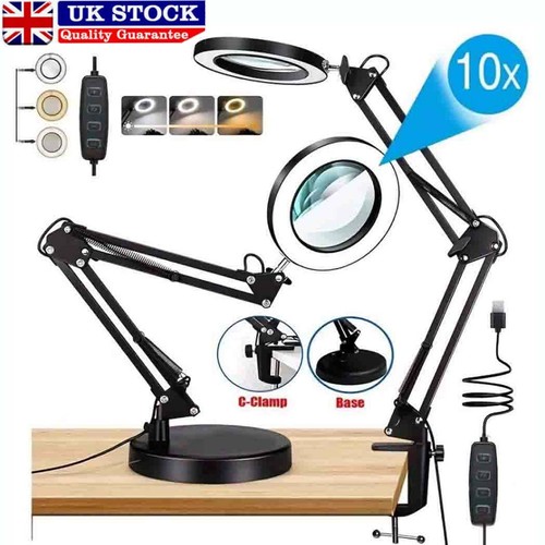 10x led magnifier glass desk - 10x,